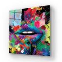 Graffiti Coloured Lips Glass Wall Art - DIY - CreoGlass®