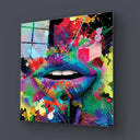 Graffiti Coloured Lips Glass Wall Art - DIY - CreoGlass®