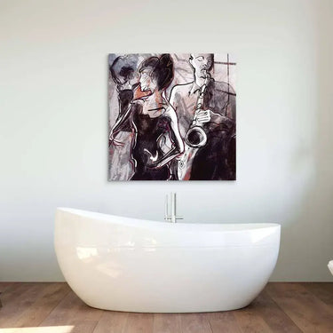 Jazz Band with Dancers Glass Wall Art - DIY - CreoGlass®