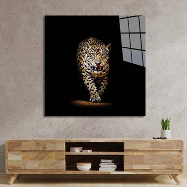 Leopard in Spotlight Glass Wall Art - DIY - CreoGlass®
