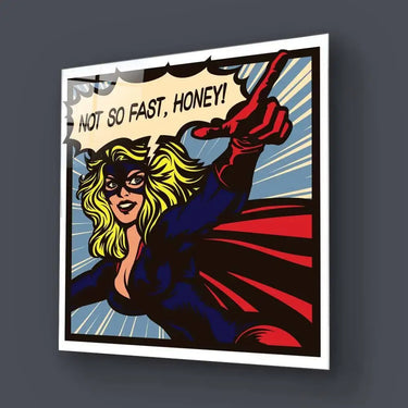 Not So Fast, Honey Retro Glass Wall Art - DIY - CreoGlass®