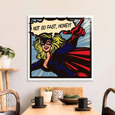 Not So Fast, Honey Retro Glass Wall Art - DIY - CreoGlass®