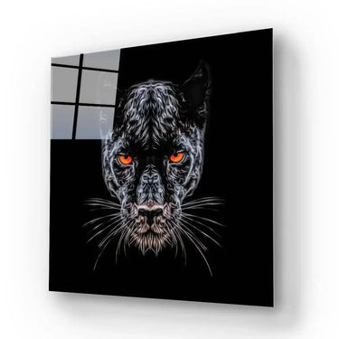 Orange Eyes Panther Glass Wall Art - DIY - CreoGlass®