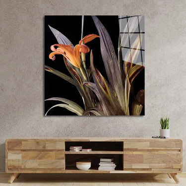 Orange Lily Glass Wall Art - Square Sizes - DIY - CreoGlass®