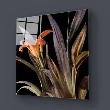 Orange Lily Glass Wall Art - Square Sizes - DIY - CreoGlass®