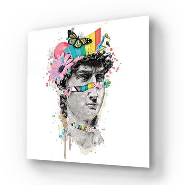 Pop Art David Collage Glass Wall Art - DIY - CreoGlass®