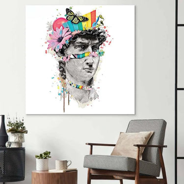 Pop Art David Collage Glass Wall Art - DIY - CreoGlass®