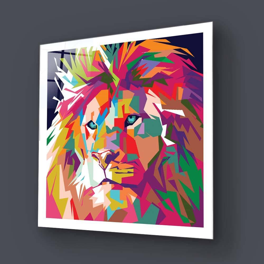 Pop Art Lion Glass Wall Art - DIY - CreoGlass®