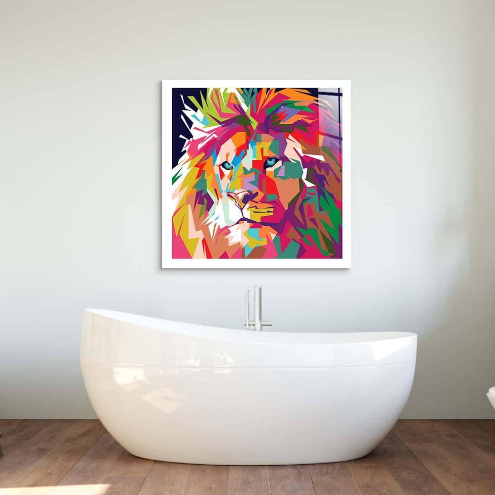 Pop Art Lion Glass Wall Art - DIY - CreoGlass®