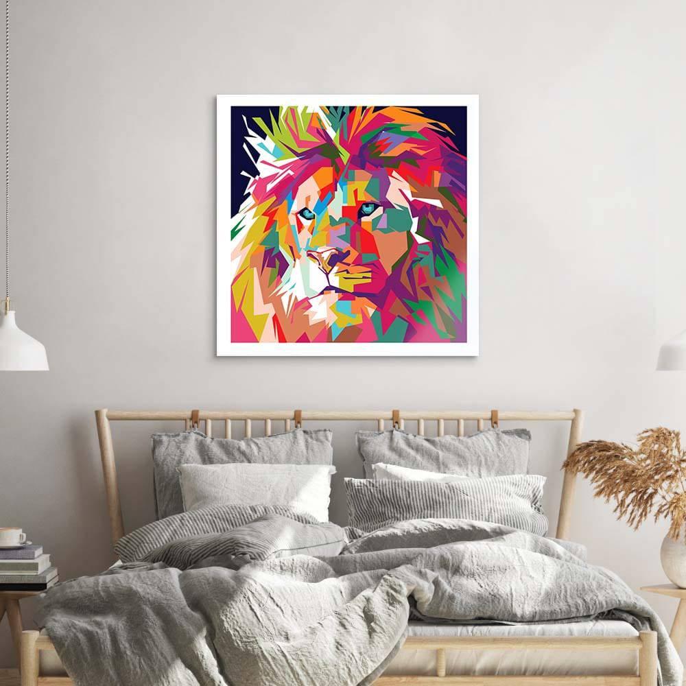 Pop Art Lion Glass Wall Art - DIY - CreoGlass®