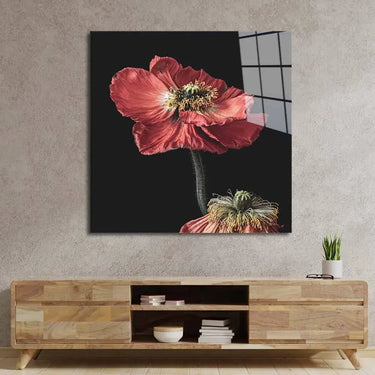 Poppy Glass Wall Art - Square Sizes - DIY - CreoGlass®