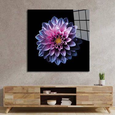 Purple Dahlia Glass Wall Art - Square Sizes - DIY - CreoGlass®