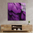 Purple Macaw Feathers Macro Photograph Glass Wall Art - DIY - CreoGlass®