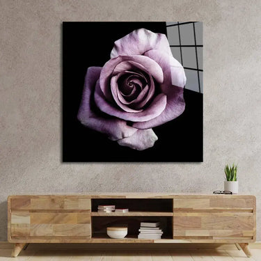 Purple Rose Glass Wall Art - Square Sizes - DIY - CreoGlass®