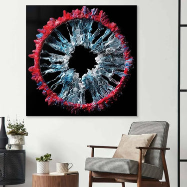 Red and Grey Iris Glass Wall Art - DIY - CreoGlass®