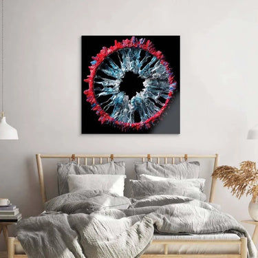 Red and Grey Iris Glass Wall Art - DIY - CreoGlass®