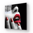 Red Lip and Nails Glass Wall Art - DIY - CreoGlass®