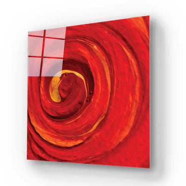 Red Paint Spiral Glass Wall Art - DIY - CreoGlass®