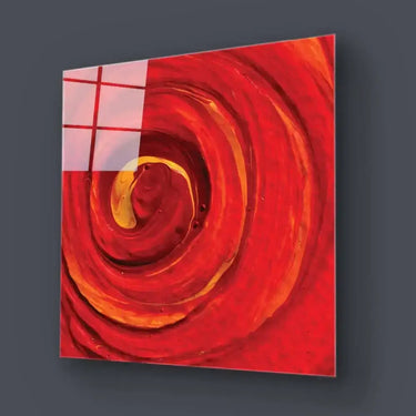 Red Paint Spiral Glass Wall Art - DIY - CreoGlass®