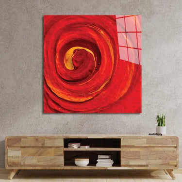 Red Paint Spiral Glass Wall Art - DIY - CreoGlass®