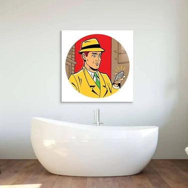 Retro Detective Glass Wall Art - DIY - CreoGlass®
