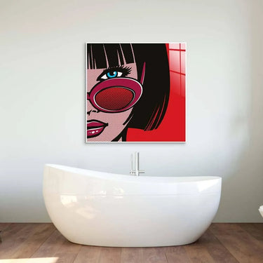 Retro Red Sunglasses 2 Glass Wall Art - DIY - CreoGlass®
