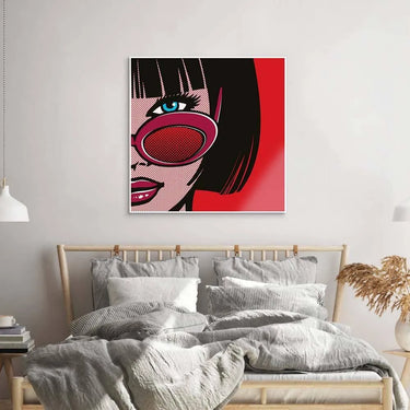 Retro Red Sunglasses 2 Glass Wall Art - DIY - CreoGlass®