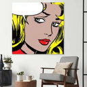 Retro Woman with Speech Bubble Glass Wall Art - DIY - CreoGlass®