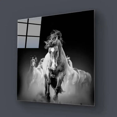 Running Horses Glass Wall Art - Square Sizes - DIY - CreoGlass®