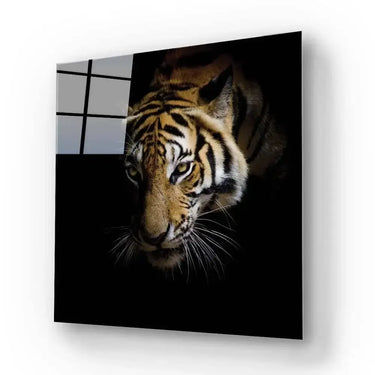 Side-Facing Tiger Glass Wall Art - DIY - CreoGlass®