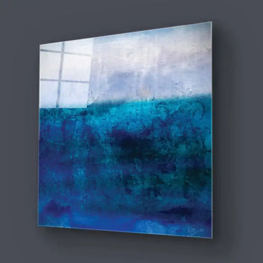 Textured Shades of Blue Glass Wall Art - DIY - CreoGlass®