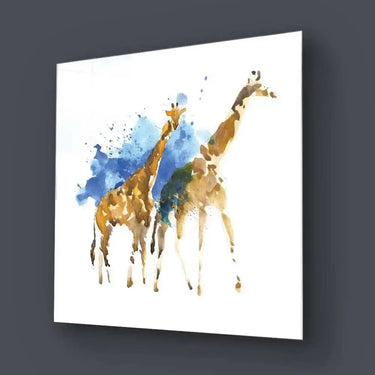 Watercolour Giraffe Glass Wall Art - DIY - CreoGlass®