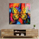 Watercolour Yellow Butterfly Glass Wall Art - DIY - CreoGlass®