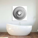 White Abstract Halftone Spiral Glass Wall Art - DIY - CreoGlass®