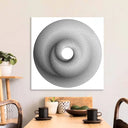 White Abstract Halftone Spiral Glass Wall Art - DIY - CreoGlass®