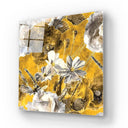 White and Yellow Flowers Glass Wall Art - Square Sizes - DIY - CreoGlass®