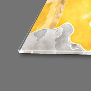 White and Yellow Flowers Glass Wall Art - Square Sizes - DIY - CreoGlass®