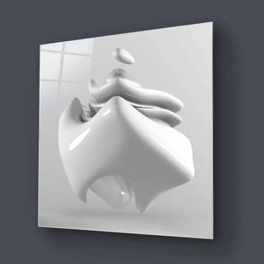 White Glossy Cube Glass Wall Art - DIY - CreoGlass®