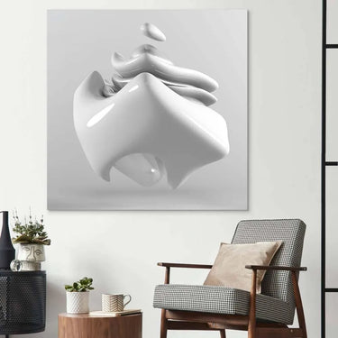 White Glossy Cube Glass Wall Art - DIY - CreoGlass®