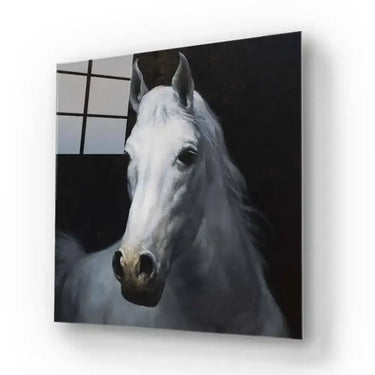 White Horse Glass Wall Art - DIY - CreoGlass®