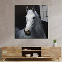 White Horse Glass Wall Art - DIY - CreoGlass®