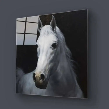 White Horse Glass Wall Art - DIY - CreoGlass®