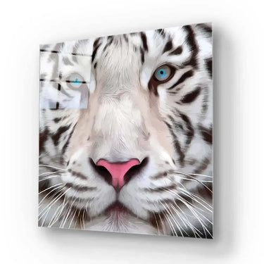 White Tiger Glass Wall Art - DIY - CreoGlass®