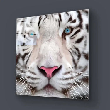 White Tiger Glass Wall Art - DIY - CreoGlass®