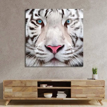 White Tiger Glass Wall Art - DIY - CreoGlass®