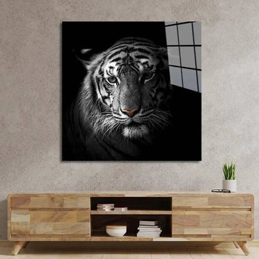 White Tiger in Spotlight Glass Wall Art - DIY - CreoGlass®