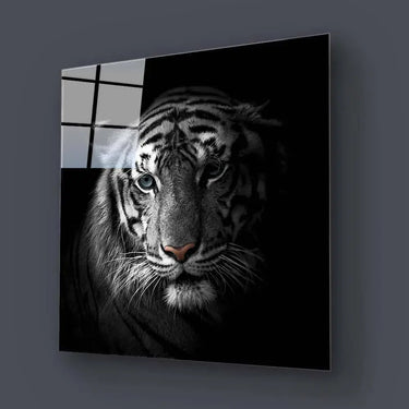 White Tiger in Spotlight Glass Wall Art - DIY - CreoGlass®
