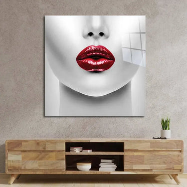Woman with Red Lips Glass Wall Art - DIY - CreoGlass®
