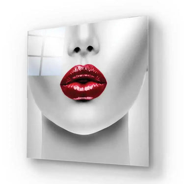 Woman with Red Lips Glass Wall Art - DIY - CreoGlass®
