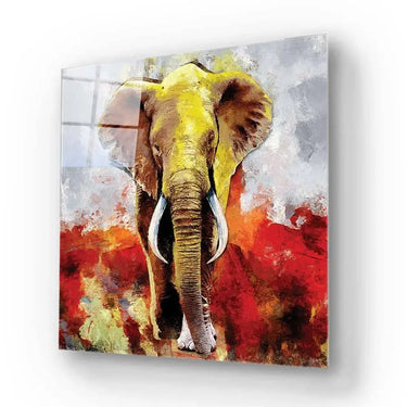 Yellow Elephant Glass Wall Art - DIY - CreoGlass®